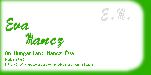 eva mancz business card
